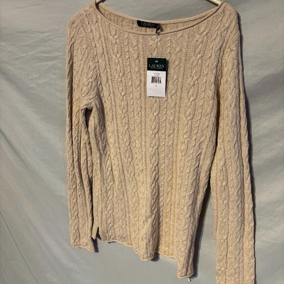 Lauren Ralph Lauren Sweaters - Lauren Ralph Lauren Women's Crew Neck Cream Sweater Size L NWT